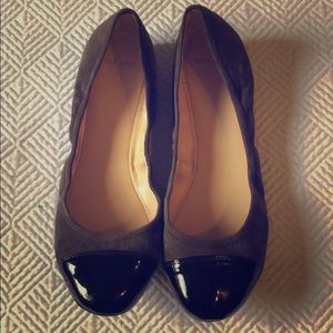 Cole Haan Grey Suede Patent Flats